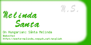 melinda santa business card