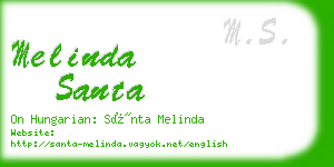 melinda santa business card